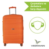 Vegmann Polipropilen (PP) Atlas Turuncu Büyük Boy Valiz - 7