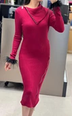 Triko fermuarlı Elbise - 1