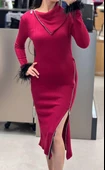 Triko fermuarlı Elbise - 3