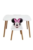 Çocuk Ders Çalışma Masa Sandalye Takımı 4-12 Yaş minnie mouse ( LİVA AHŞAP ) - 2