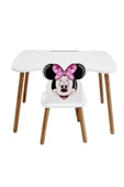 Çocuk Ders Çalışma Masa Sandalye Takımı 4-12 Yaş minnie mouse ( LİVA AHŞAP ) - 1