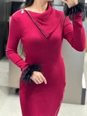 Triko fermuarlı Elbise - 2