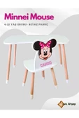 Çocuk Ders Çalışma Masa Sandalye Takımı 4-12 yaş minnie mouse ( LİVA AHŞAP ) - 1