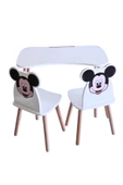 Çocuk Aktivite 1 Masa 2 Sandalye Takımı 4-12 Yaş mickey mouse (LİVA AHŞAP) - 1