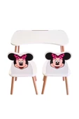 Çocuk Aktivite 1 Masa 2 Sandalye Takımı 4-12 Yaş Minnie Mouse ( liva ahşap ) - 5
