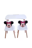Çocuk Aktivite 1 Masa 2 Sandalye Takımı 4-12 Yaş Minnie Mouse ( liva ahşap ) - 2