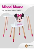 Çocuk Ders Çalışma Masa Sandalye Takım 4-12 Yaş minnie mouse ( LİVA AHŞAP ) - 1