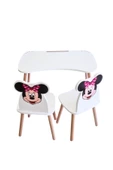 Çocuk Aktivite 1 Masa 2 Sandalye Takımı 4-12 Yaş Minnie Mouse ( liva ahşap ) - 7