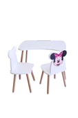 Çocuk Aktivite 1 Masa 2 Sandalye Takımı 4-12 Yaş Minnie Mouse ( liva ahşap ) - 3