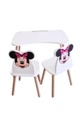 Çocuk Aktivite 1 Masa 2 Sandalye Takımı 4-12 Yaş Minnie Mouse ( liva ahşap ) - 6