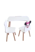 Çocuk Aktivite 1 Masa 2 Sandalye Takımı 4-12 Yaş Minnie Mouse ( liva ahşap ) - 4