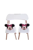 Çocuk Aktivite 1 Masa 2 Sandalye Takımı 4-12 Yaş Minnie Mouse ( liva ahşap ) - 8