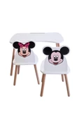 Çocuk Aktivite 1 Masa 2 Sandalye Takımı 4-12 Yaş Mickey Mouse Ve Minnie Mouse - 5
