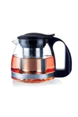 Nishev.com Evini Sev Renkli Süzgeçli Cam Demlik 700 ML - Siyah - 2