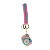 Fotoğraf Makinesi Desenli Anahtarlık Bileklikli Işıklı Pembe - 1