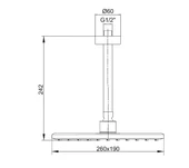 Ar Lucia Duş Başlığı Tavandan Borulu 103545061 - 2