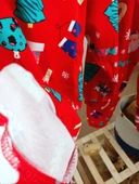 Yılbaşı Temalı Pamuk Unisex Çocuk Bisiklet Yaka Pijama Takımı - 3