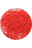 Koyu Turuncu Renk 4 mm Yaklaşık 660 adet / 60 gram Cam Boncuk Oya Yazma Bileklik ve Kolye - 1