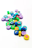 90 Adet 10 mm Polimer Kil Fimo Boncuk Takı Bileklik + 5 Metre Misina Hediye - Kalp - Deniz - Çiçek - 3