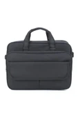 Case Club 104 Basic Siyah Evrak Laptop Çantası 15,6 Inç Omuz Askılı Su Geçirmez Kumaş thumbnail 2