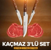 Lazoğlu El Yapımı Sürmene Kasap ve Kurban Seti 3 Parça - 1