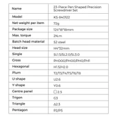 Kingsdun 23'ü 1 Arada Manyetik Hassas Tornavida Seti KS-840122 - 6