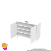 Modilayn SÖKE 95x75x32, 5 cm’ lik Küçük Alanlar İçin Akıllı Çözümler 2 Kapaklı 4 Göz Raf Dolap - 7
