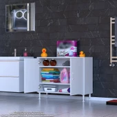 Modilayn SÖKE 95x75x32,5 cm’ lik Küçük Alanlar İçin Akıllı Çözümler 2 Kapaklı 4 Göz Raf Dolap thumbnail 2