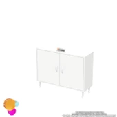 Modilayn SÖKE 95x75x32, 5 cm’ lik Küçük Alanlar İçin Akıllı Çözümler 2 Kapaklı 4 Göz Raf Dolap - 8
