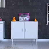 Modilayn SÖKE 95x75x32,5 cm’ lik Küçük Alanlar İçin Akıllı Çözümler 2 Kapaklı 2 Göz Raflı Dolap - 3