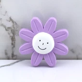 Plastik Papatya Kulp Lila Renk Mobilya Çoçuk Odası Kız Erkek Dolap Kapak Kulpu Çekmece Kulbu 1 ADET thumbnail 5