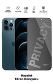 TNTECH İPHONE 12 PRO MAX UYUMLU TAM KAPATAN HAYALET EKRAN KORUYUCU PRİVACY TAMPERLİ KIRILMAZ CAM - 1