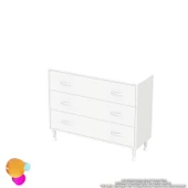 Modilayn SÖKE 95x75x32,5 cm’ lik 3 Çekmeceli 6 Gözlü Çok Amaçlı Banyo dolabı thumbnail 8