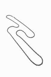 İtaly 60 cm 12 gr Burma Modeli Oksitli Erkek Zinciri 925 Gümüş Kolye - 3