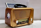 RT-836 Nostalji Solar Güneş Enerjili Bluetooth/USB/Sd kart/ Radyo mp3 Player Müzik Kutusu - 1