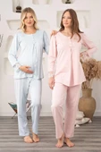 Bone 5905 Kadın Lohusa Viskon Klasik 3'lü Pijama Takımı - 5