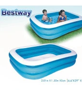 Su Pompalı-Bestway 54005, Büyük Şişme Aile Havuzu-201x150x51cm - 1
