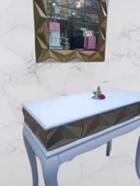 Dresuar Piramit MODEL90519 Kayın Lükens Ayak MDF Tabla Ve Ayna Gold Beyaz ElYapım thumbnail 5