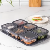 Porsima 2043 Tepsili Kahvaltılık Kapaklı Kahvaltılık 6 Bölmeli Sızdırmaz Kapaklı Bölmeli Füme thumbnail 4