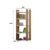 SmartHome Plus Şölen Dekoratif Kitaplık- Atlantik Çam / Beyaz - 4