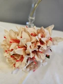 YASİMA KİREMİT 5 DALLI  MERCAN RENGİ ÇAN ÇİÇEĞİ 34 CM EL BUKETI VAZO ARANJMAN DEKOR ÇİÇEĞİ 1 adet thumbnail 4