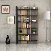 SmartHome Plus Meltem Metalli Kitaplık - Atlantik Çam / Siyah - 2
