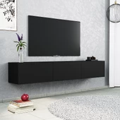 SmartHome Plus Karolin 3 Kapaklı Duvara Askı 180 cm Tv Ünitesi – Siyah - 1