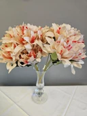 YASİMA KİREMİT 5 DALLI  MERCAN RENGİ ÇAN ÇİÇEĞİ 34 CM EL BUKETI VAZO ARANJMAN DEKOR ÇİÇEĞİ 1 adet thumbnail 1