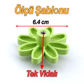 Plastik Papatya Kulp Yeşil Renk Mobilya Çoçuk Odası Kız Erkek Dolap Kapak Kulpu Çekmece Kulbu 1 ADET thumbnail 9