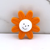 Plastik Papatya Kulp Turuncu Mobilya Çoçuk Odası Kız Erkek Dolap Kapak Kulpu Çekmece Kulbu 1 ADET thumbnail 6