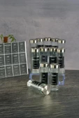 Digithome Etiketli 12’li Metal Kapaklı Cam Yuvarlak Baharatlık Seti 170ml THN86421 C- 1-1-18 - 2