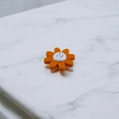 Plastik Papatya Kulp Turuncu Mobilya Çoçuk Odası Kız Erkek Dolap Kapak Kulpu Çekmece Kulbu 1 ADET thumbnail 3