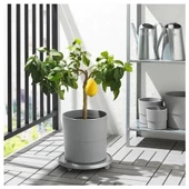 SUMUHOME NYPON DEKORATİF PLASTİK SAKSI GRİ 24 CM - 4