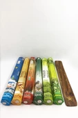 Tütsü 6 Çeşit Amber, Sandal, Misk, Mür, Paçuli, Aloevera 120 Tütsü Çubuğu Ve Ahşap Tütsü Kayığı - 1
